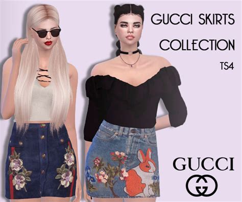 girls gucci skirt black or white|Gucci skirt sims 4.